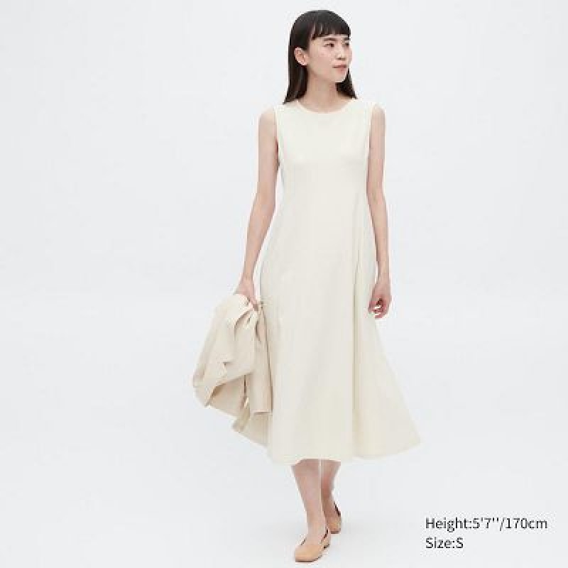 Uniqlo Ultra Stretch AIRism Sleeveless Jurk Dames Wit | 1752208