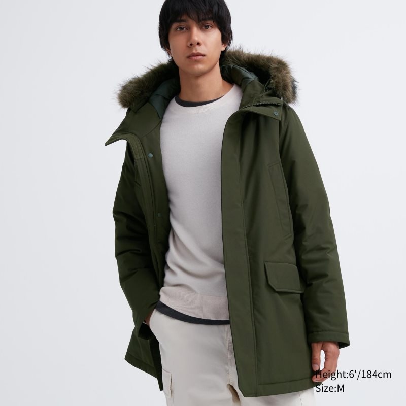 Uniqlo Ultra Warm Hybrid Down Jassen Heren Olijfgroen | 4986152