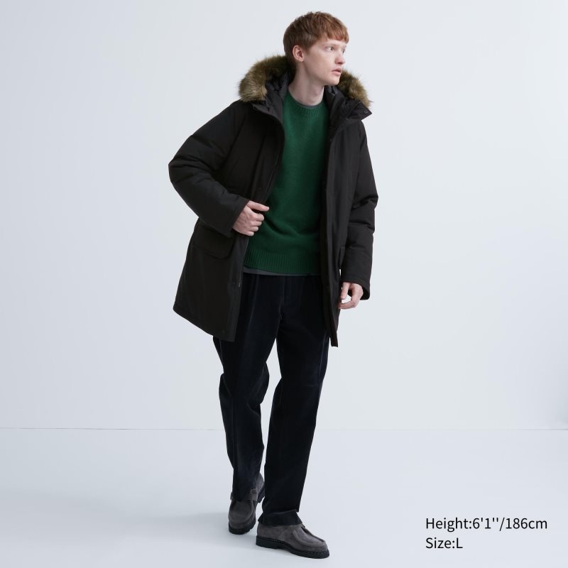 Uniqlo Ultra Warm Hybrid Down Jassen Heren Zwart | 1475012