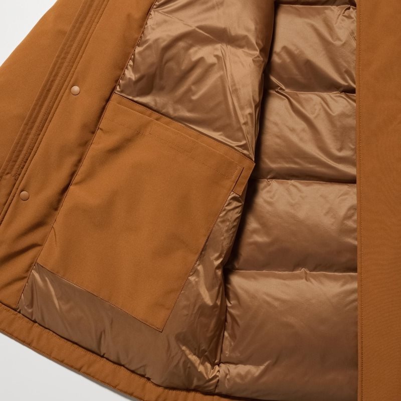 Uniqlo Ultra Warm Hybrid Down Jassen Heren Bruin | 3844206