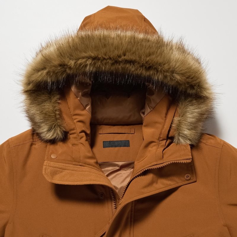 Uniqlo Ultra Warm Hybrid Down Jassen Heren Bruin | 3844206