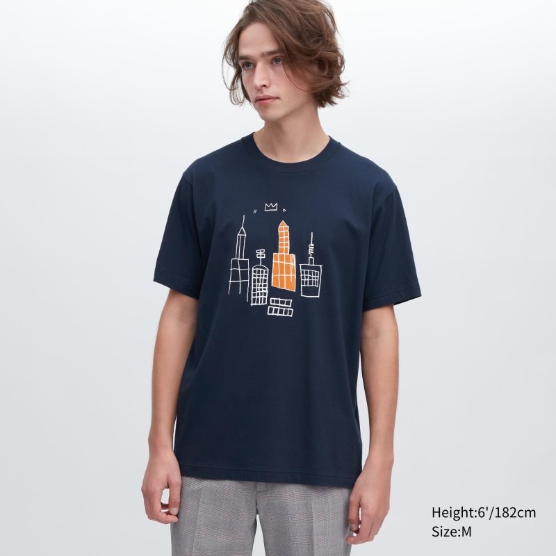 Uniqlo Ut Archive Ut Short Sleeve Graphic Jean-michel Basquiat T-shirts Heren Donkerblauw | 6105423