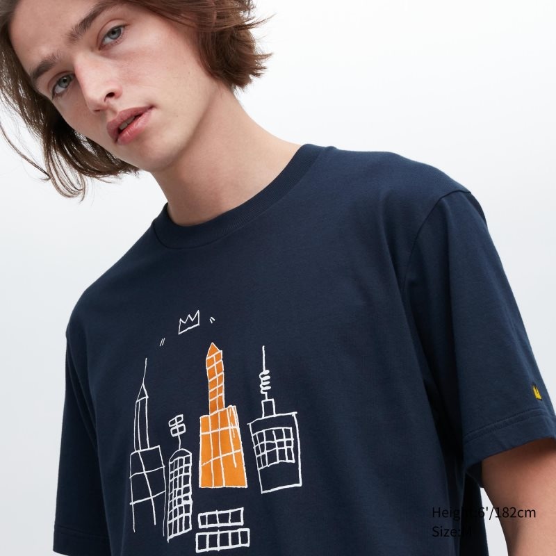 Uniqlo Ut Archive Ut Short Sleeve Graphic Jean-michel Basquiat T-shirts Heren Donkerblauw | 6105423