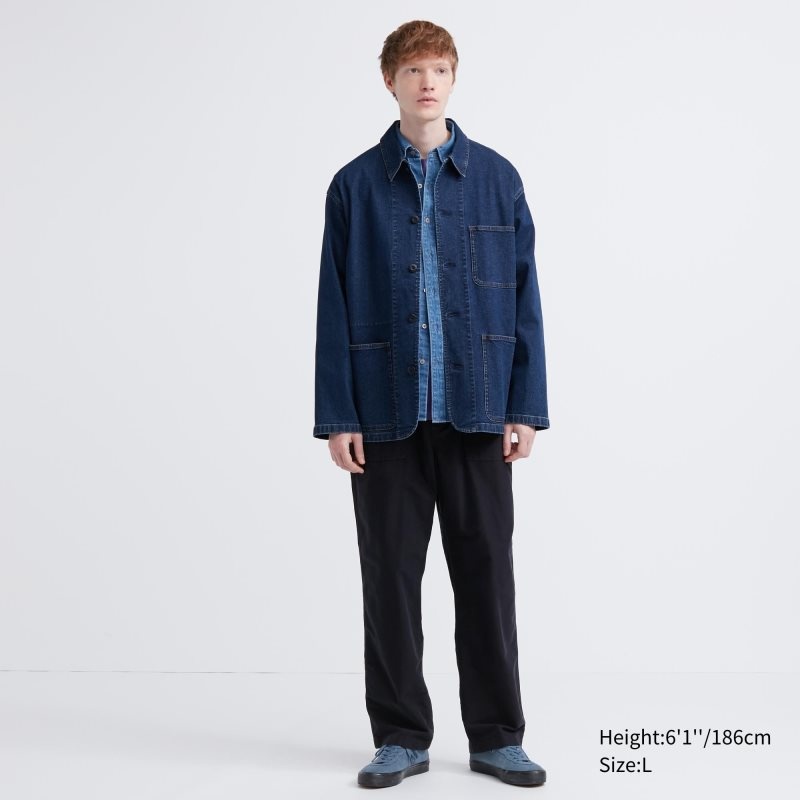 Uniqlo Utility Denim Jassen Heren Blauw | 608711