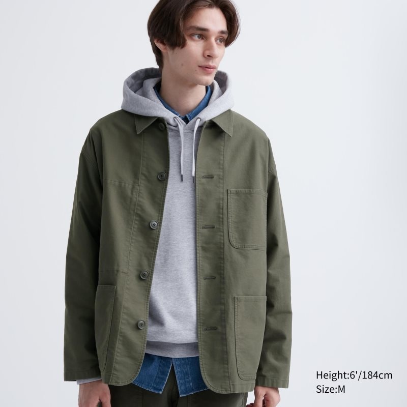 Uniqlo Utility Jassen Heren Olijfgroen | 4986930