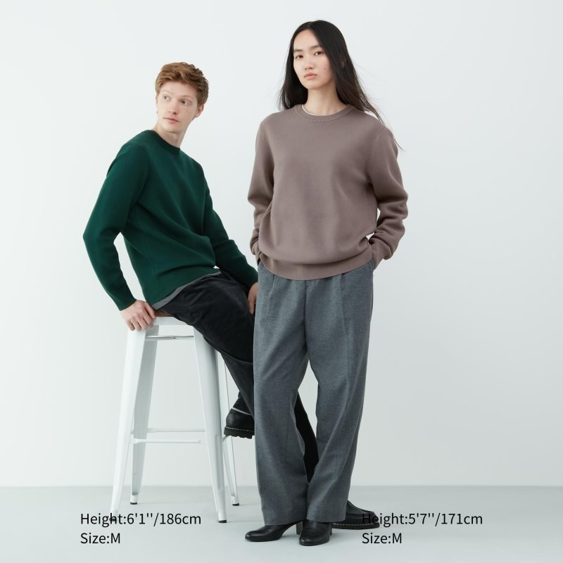 Uniqlo Washable Milano Ribbed Crew Neck Truien Heren Wit | 8141932