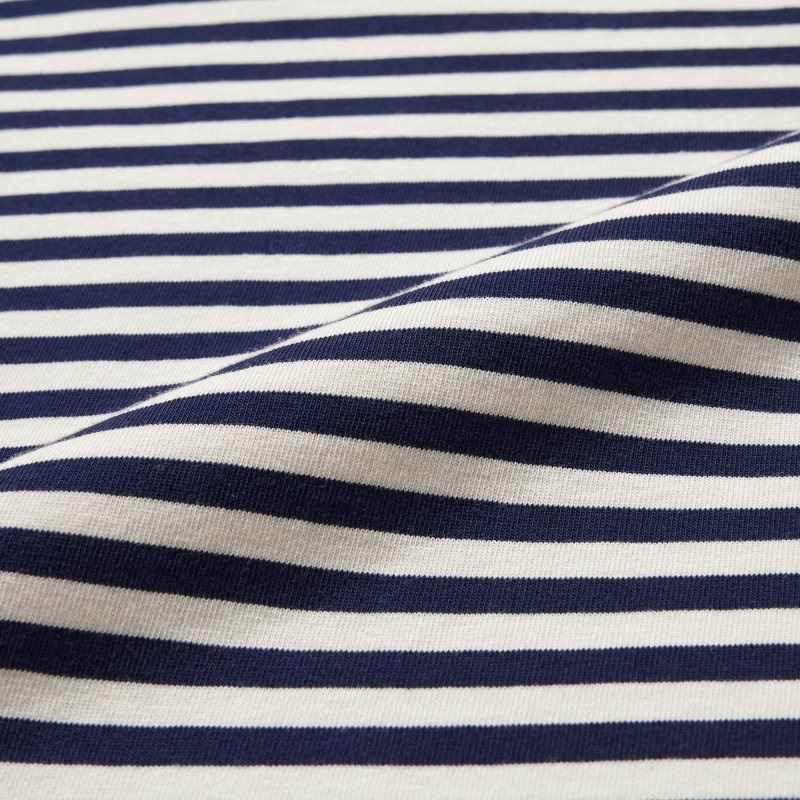 Uniqlo Washed Cotton Oversized Crew Neck Long-sleeve Striped T-shirts Heren Wit | 9992192