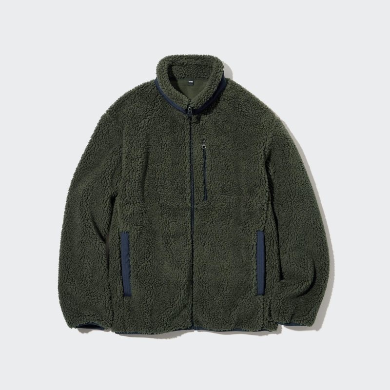 Uniqlo Windproof Outer Fleece Jassen Heren Olijfgroen | 5544055