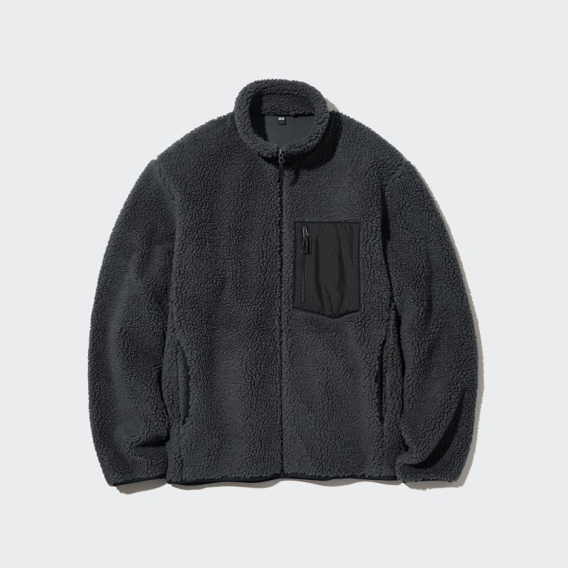 Uniqlo Windproof Outer Fleece Jassen Heren Zwart | 1533668