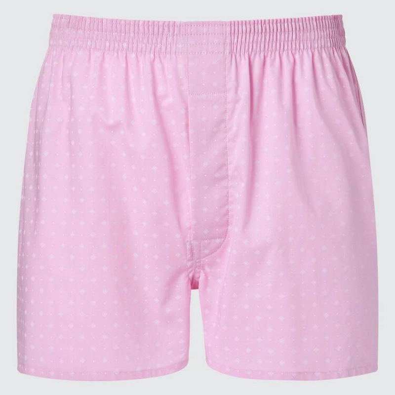 Uniqlo Woven Patterned Boxer Ondergoed Heren Roze | 94999