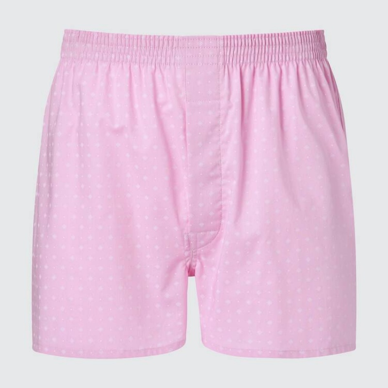 Uniqlo Woven Patterned Boxer Ondergoed Heren Roze | 94999