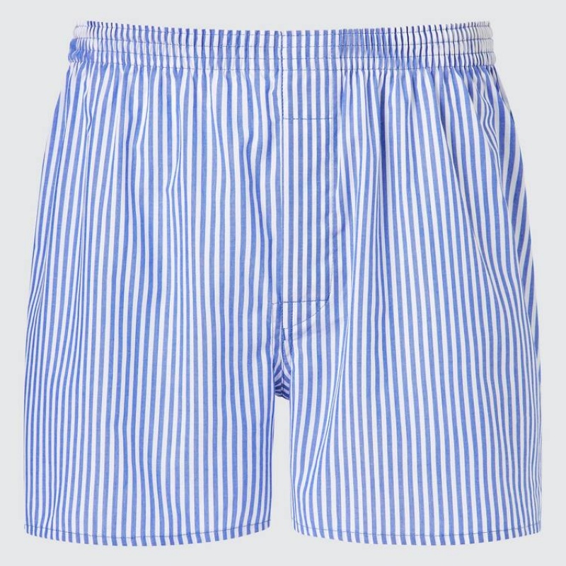 Uniqlo Woven Striped Boxer Ondergoed Heren Blauw | 9674126